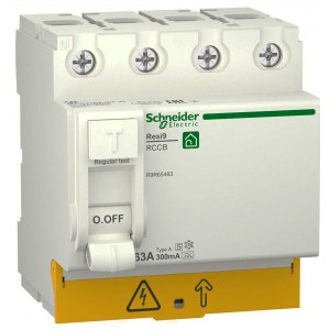 Дифференциальное реле (УЗО) RESI9 4P 63А 300МА тип A-S SCHNEIDER ELECTRIC (при покупке-скидка 15%)