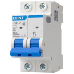 Автоматический выключатель CHINT NXB-63 2 полюса 50A тип C 6кА