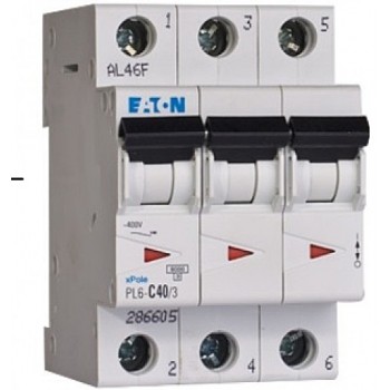 Автоматический выключатель 3 полюса 16A тип C 4,5КА EATON серии PL4