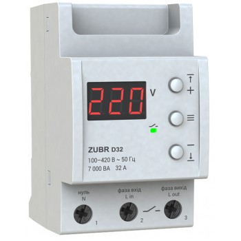 Реле контроля напряжения 32А ZUBR D32
