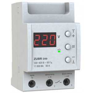 Реле контроля напряжения 50А ZUBR D50